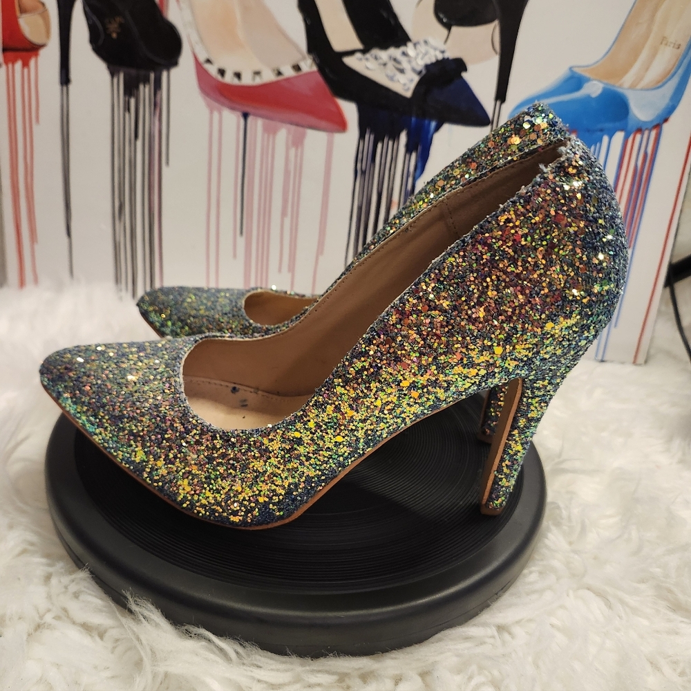 Multicolor Glitter Women's Pumps